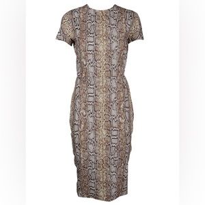 Victoria Beckham Snakeskin Midi Dress Size 10
